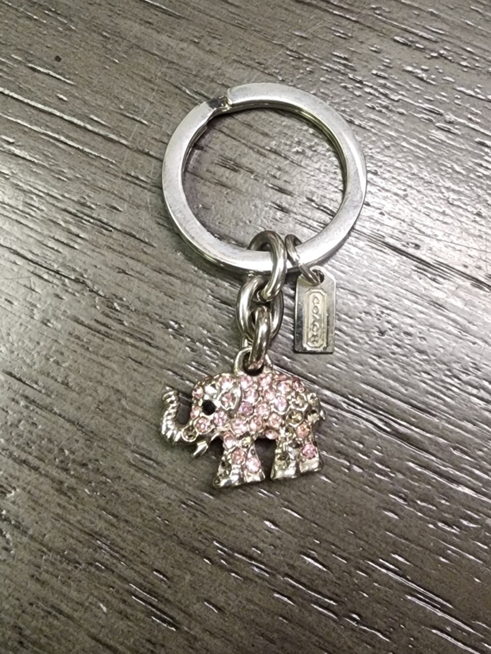 Coach Elephant Crystal Keychain (FLAWED)